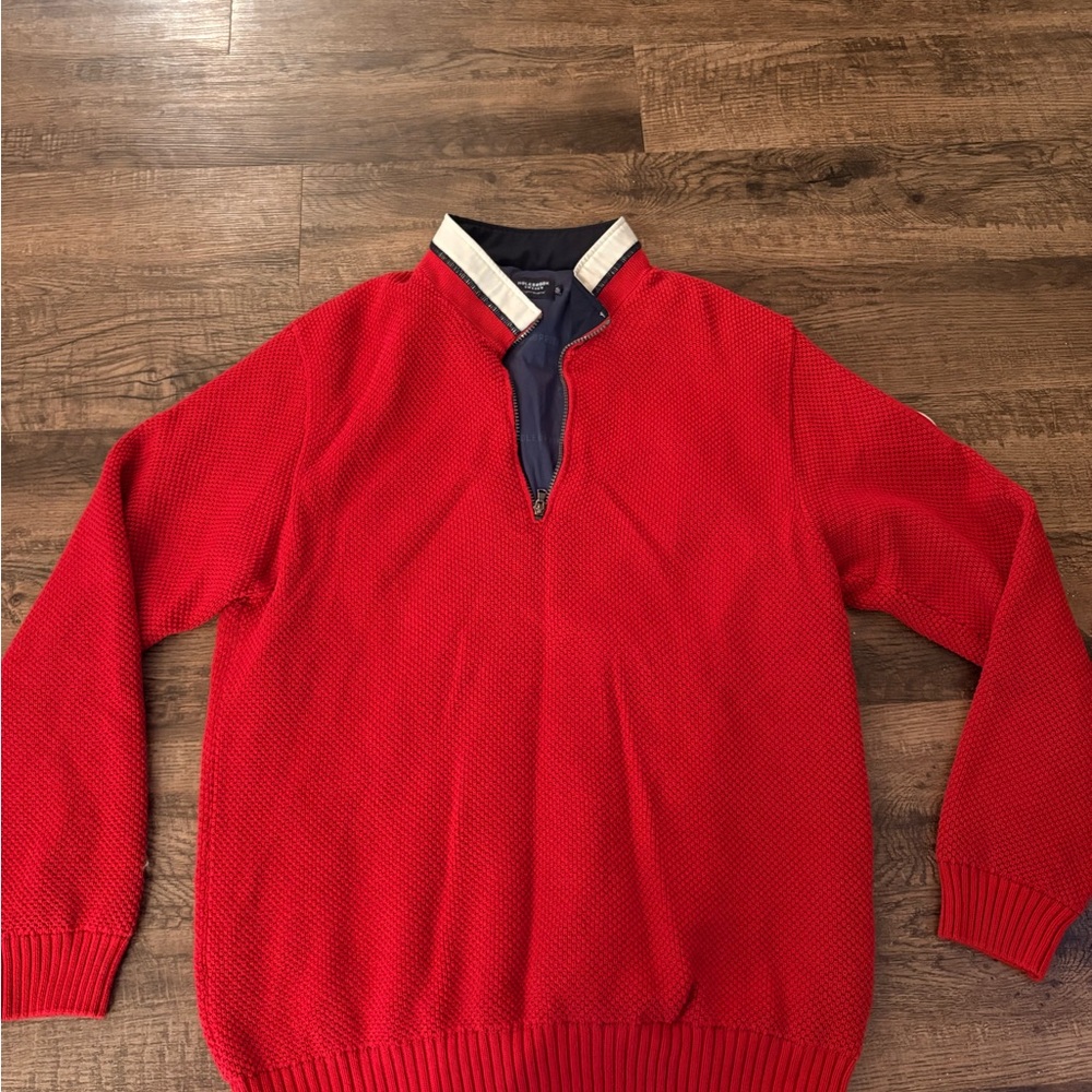Men's Red Zip-Up Sweater